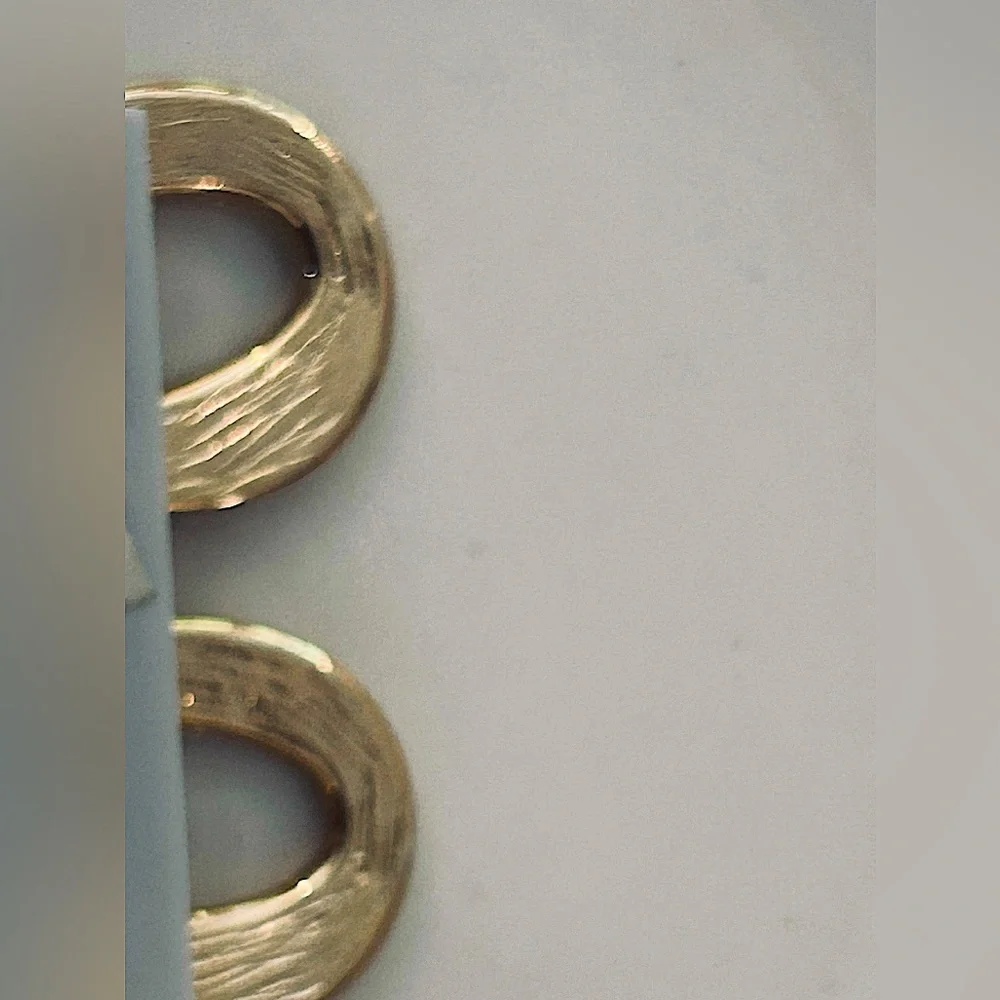 Gold Clay Pink Loop Dangle Earrings Pierced NEW Vintage Surgical Steel Post - Picture 7 of 10